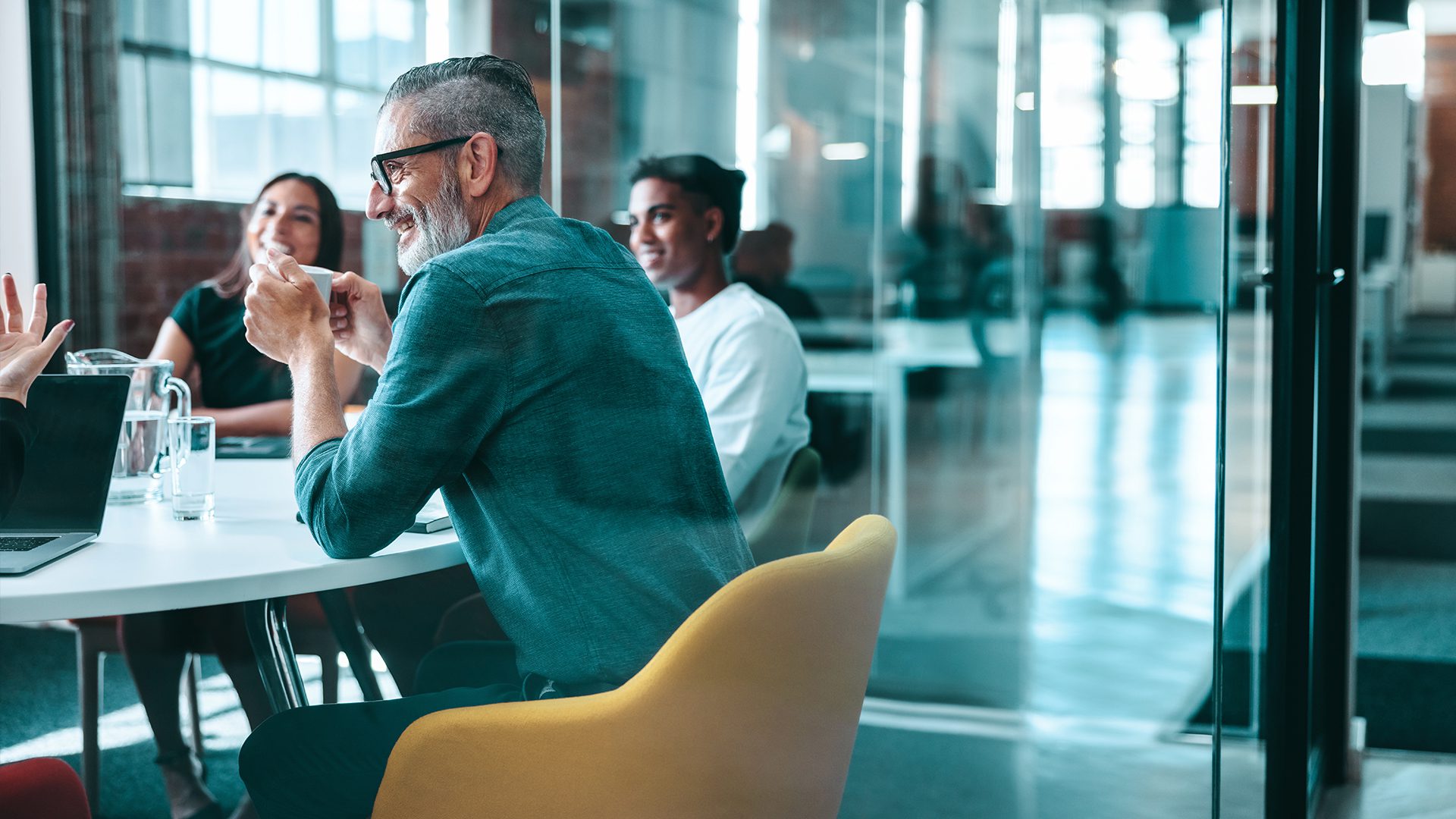 Business professionals working together on global workforce planning